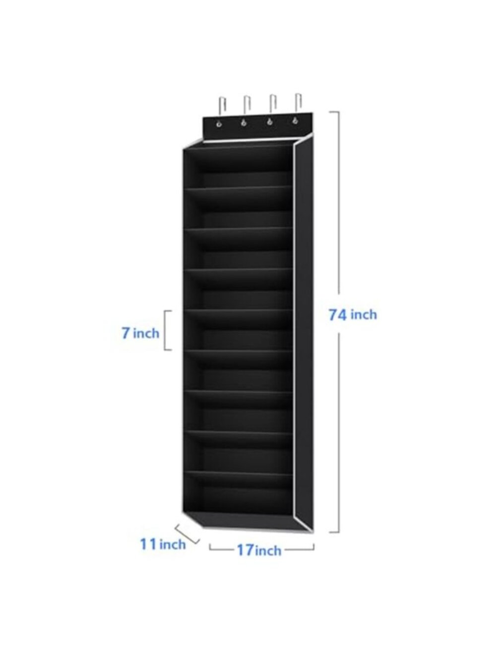 10 Tiers Large Size Over the Door Shoe Organizer Storage, Hanging Shoe - Picture 3 of 7